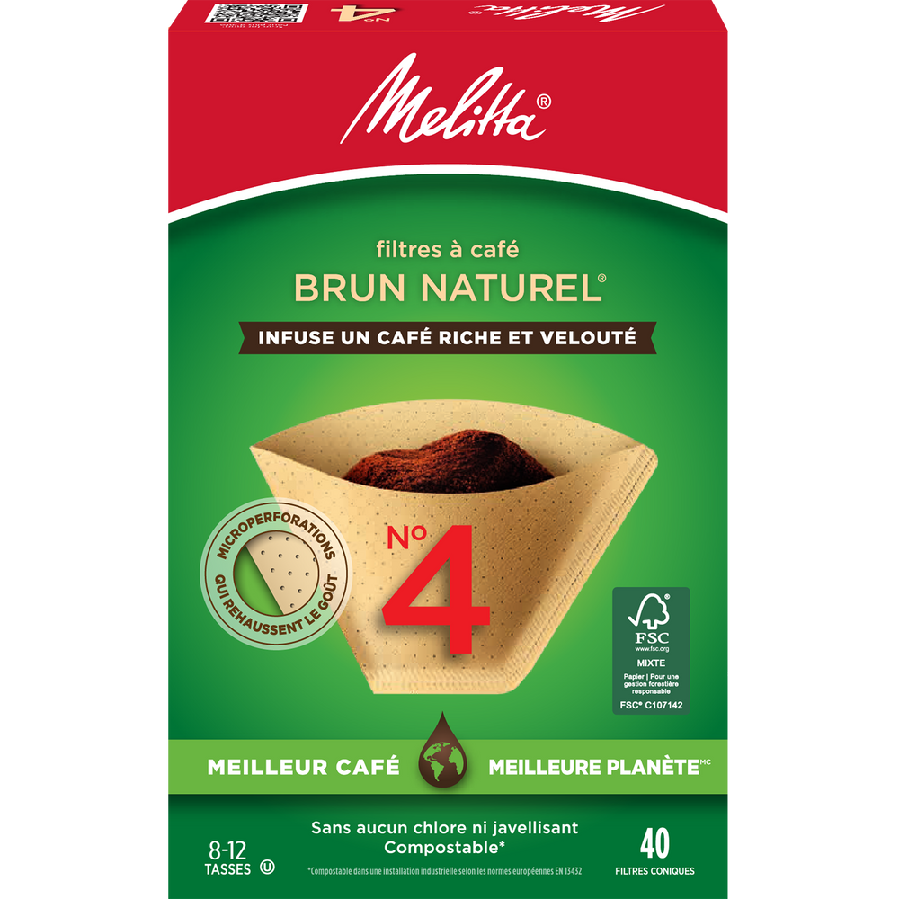 Natural Brown #4 Cone Filters - 40 Count